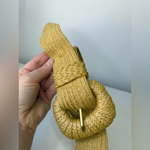 Anthropologie Raffia Woven Statement Buckle Belt Size S excellent condition - Picture 10 of 13